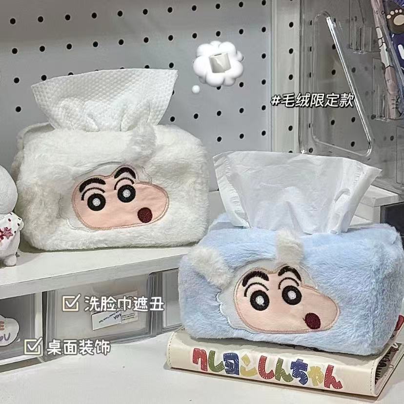 Korean Desk Setup - Crayon Shin-chan tissue box - Korean-style
