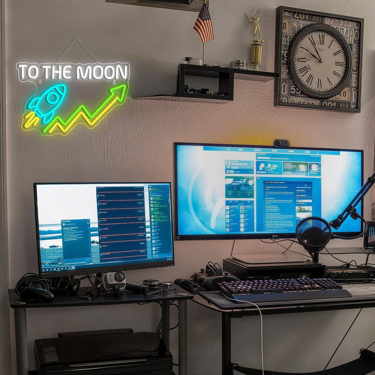 Stock Neon Sign Day Trading Ac - Desk Setup Trading 评论和价格