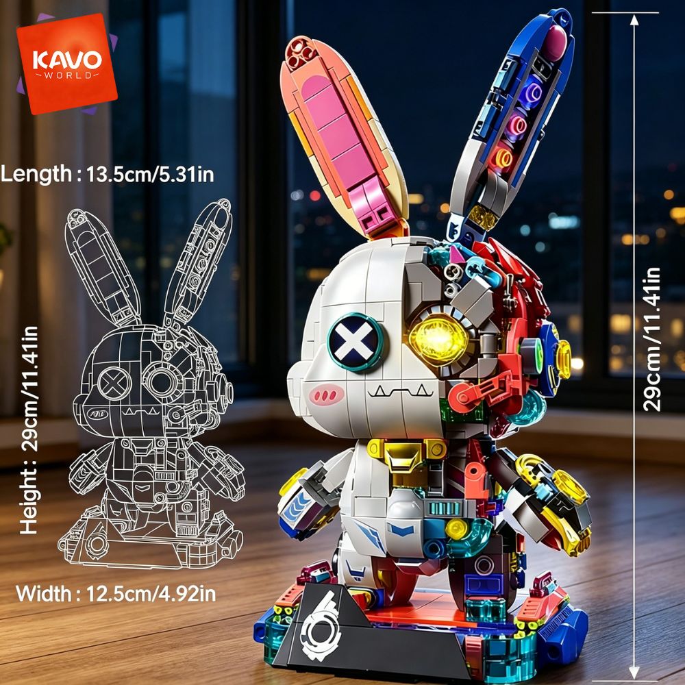 KAVOWORLD 1377PCS Robot Rabbit - Desk Setup Builder 评论和价格