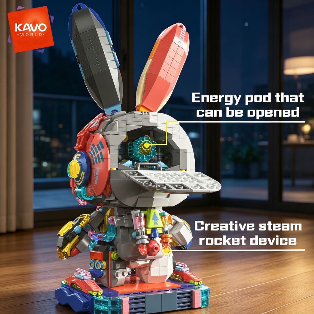 KAVOWORLD 1377PCS Robot Rabbit - Desk Setup Builder 评论和价格