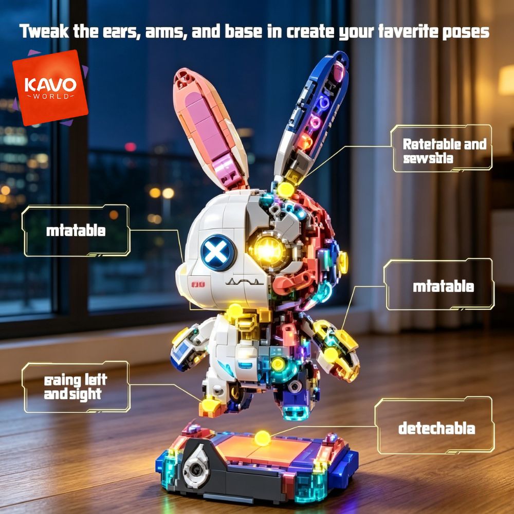 KAVOWORLD 1377PCS Robot Rabbit - Desk Setup Builder 评论和价格