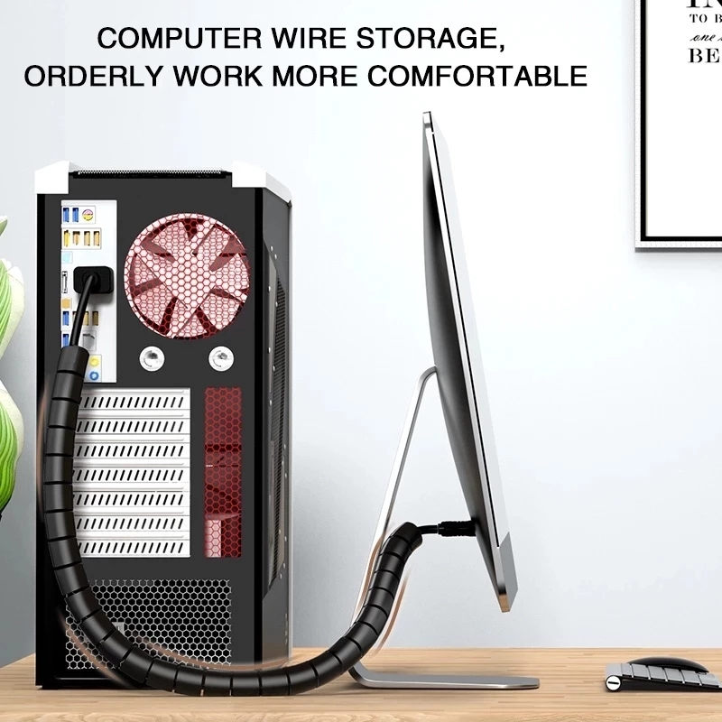2M/1M Flexible Spiral Cable Wi - Desk Setup Cable Management 评论和价格