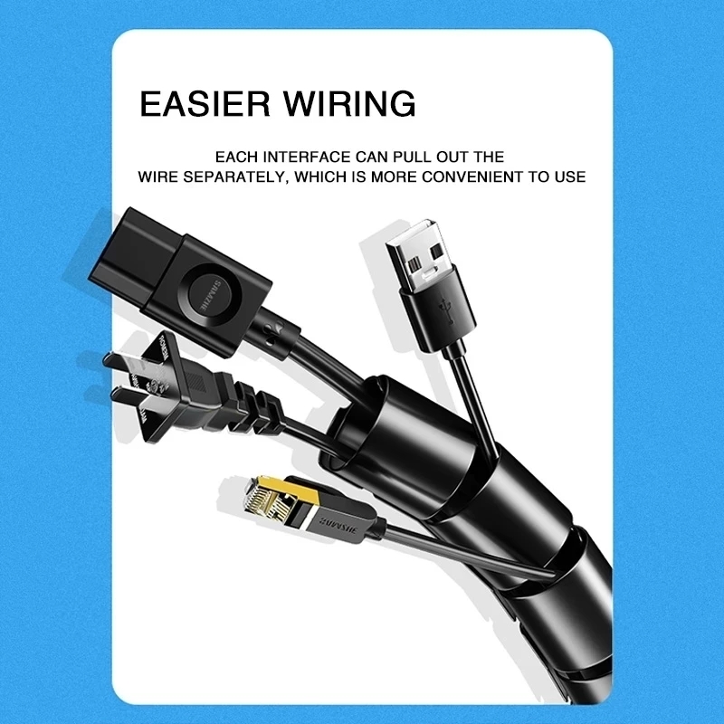 2M/1M Flexible Spiral Cable Wi - Desk Setup Cable Management 评论和价格