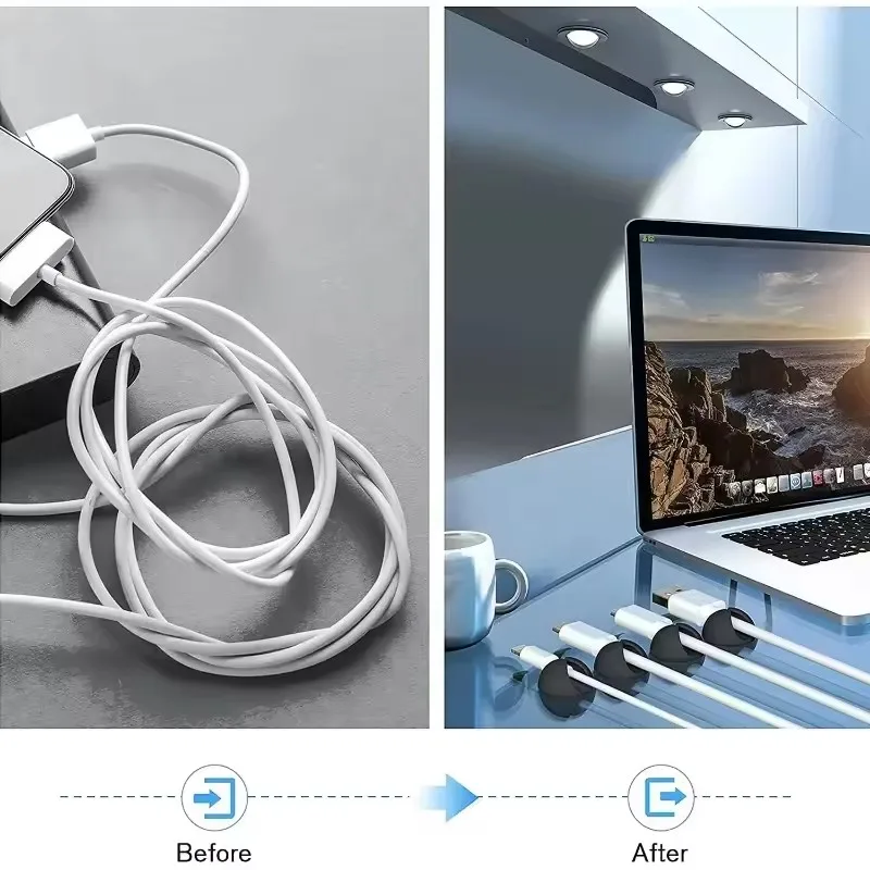 Cable Clips Phone Cord Holder  - Desk Setup Cable Management 评论和价格