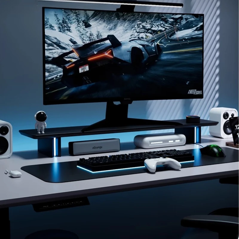 RGB Monitor Stand Ergonomic Co - Desk Setup With 2 Monitors 评论和价格