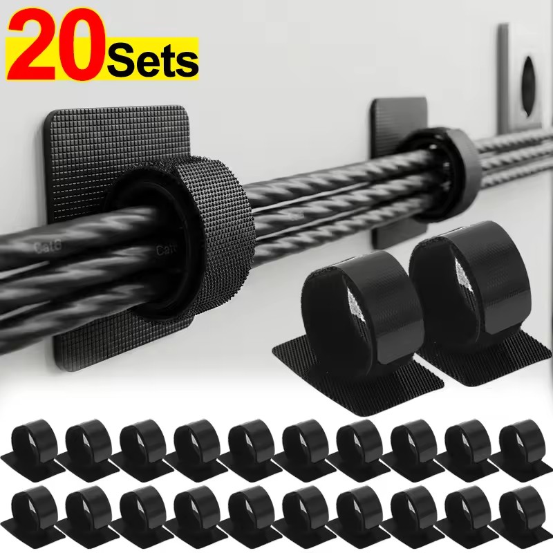 Adhesive Under Desk Cable Ties - Desk Setup Cable Management 评论和价格