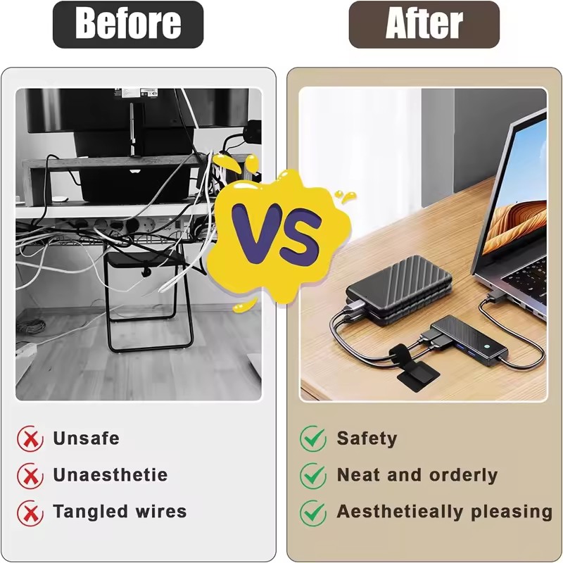 Adhesive Under Desk Cable Ties - Desk Setup Cable Management 评论和价格