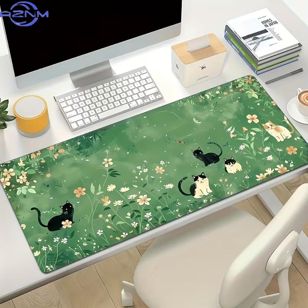 Floral Cute Cat Large Gaming M - Desk Setup For Work 评论和价格